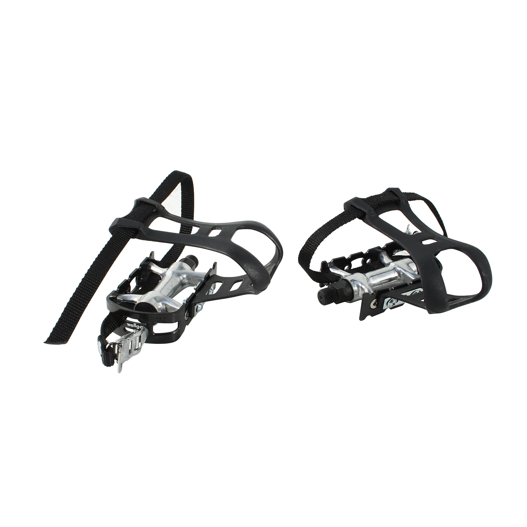 Bike Pedals, Set with Toe Cages and Straps, 9/16" 800-4028