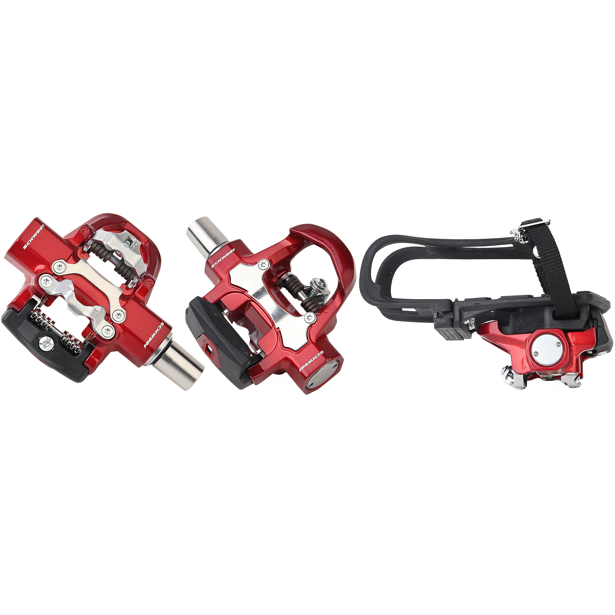 Bike Pedals, Schwinn Triple Link Pedal Set 2.0 with Morse Taper, LOOK DELTA