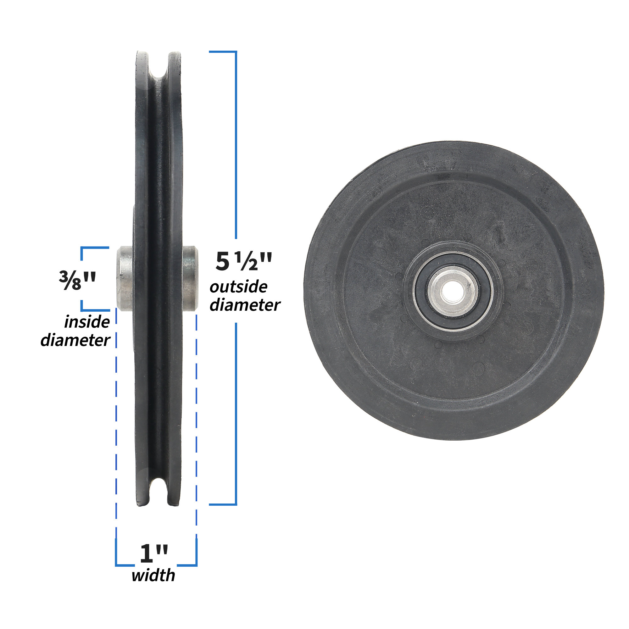 Cable Pulley, 5.5" with 3/8" Hole