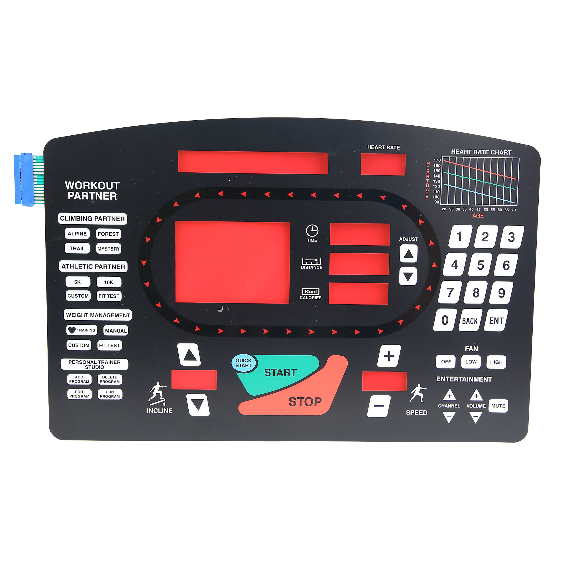 Overlay and Keypad for StarTrac Pro Tread 5600, 6500, and 6600 | 050-1808