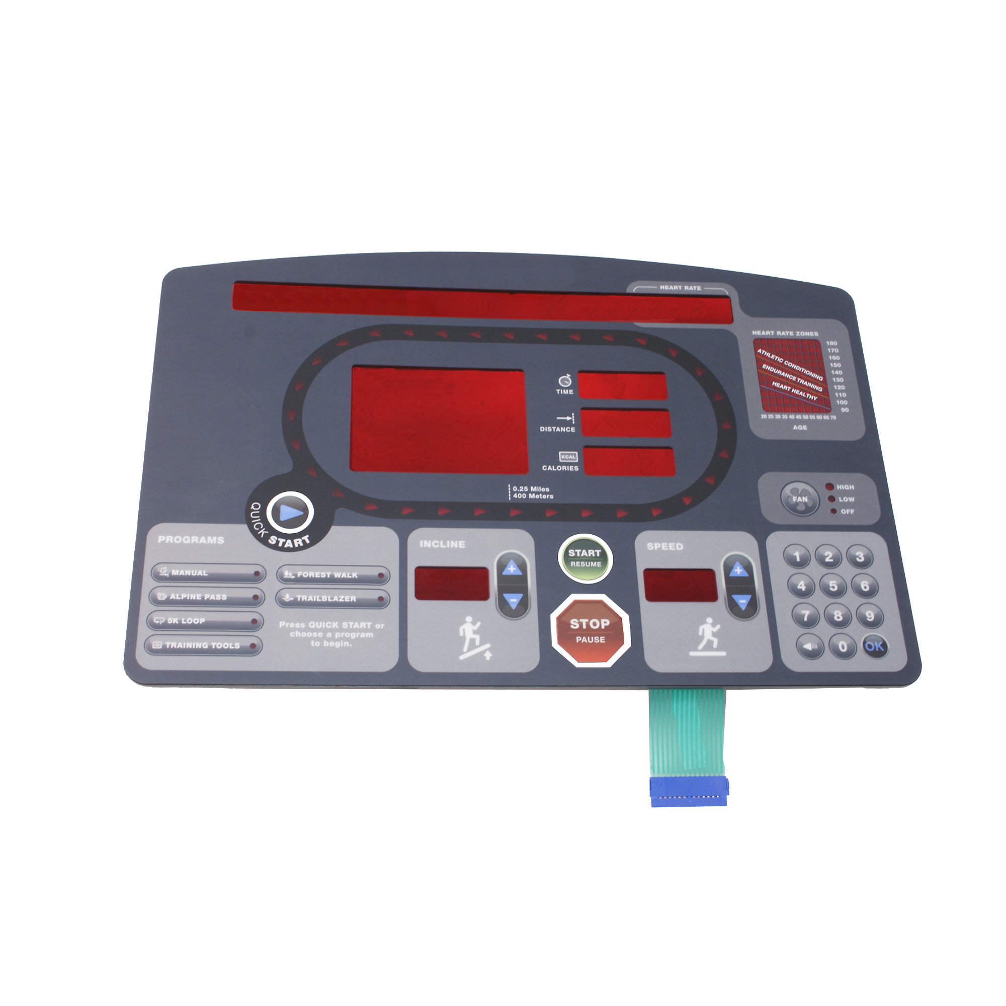 Overlay Keypad for Star Trac 7600 Pro Tread 715 3586 715 3586 715 3590