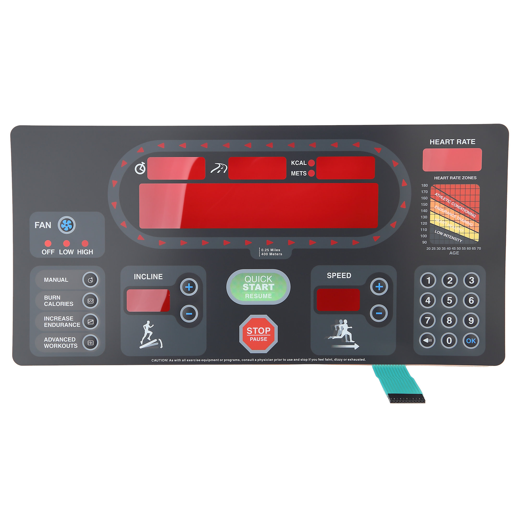 Overlay and Keypad *Only*, Fits certain Star Trac S-TRc Treadmills