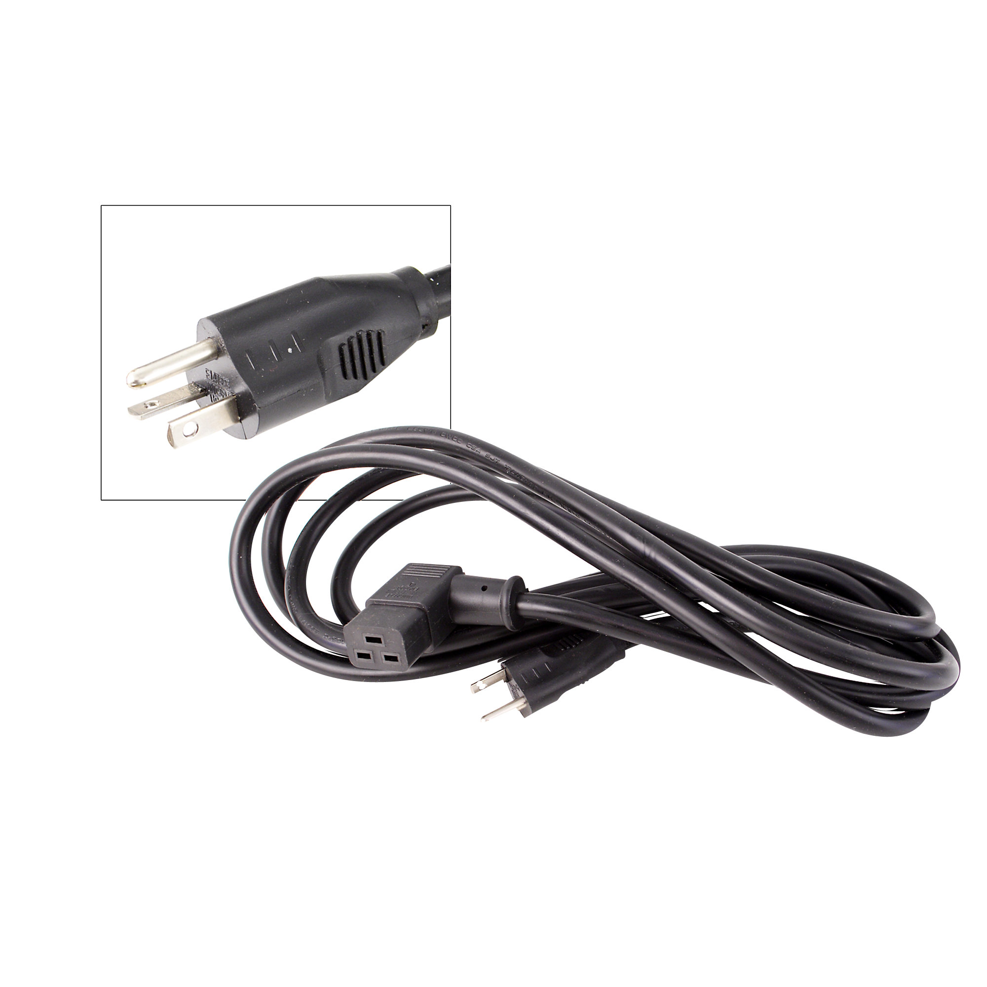 Power Cord, 12Ft, 110V 20 Amp, Right Angle