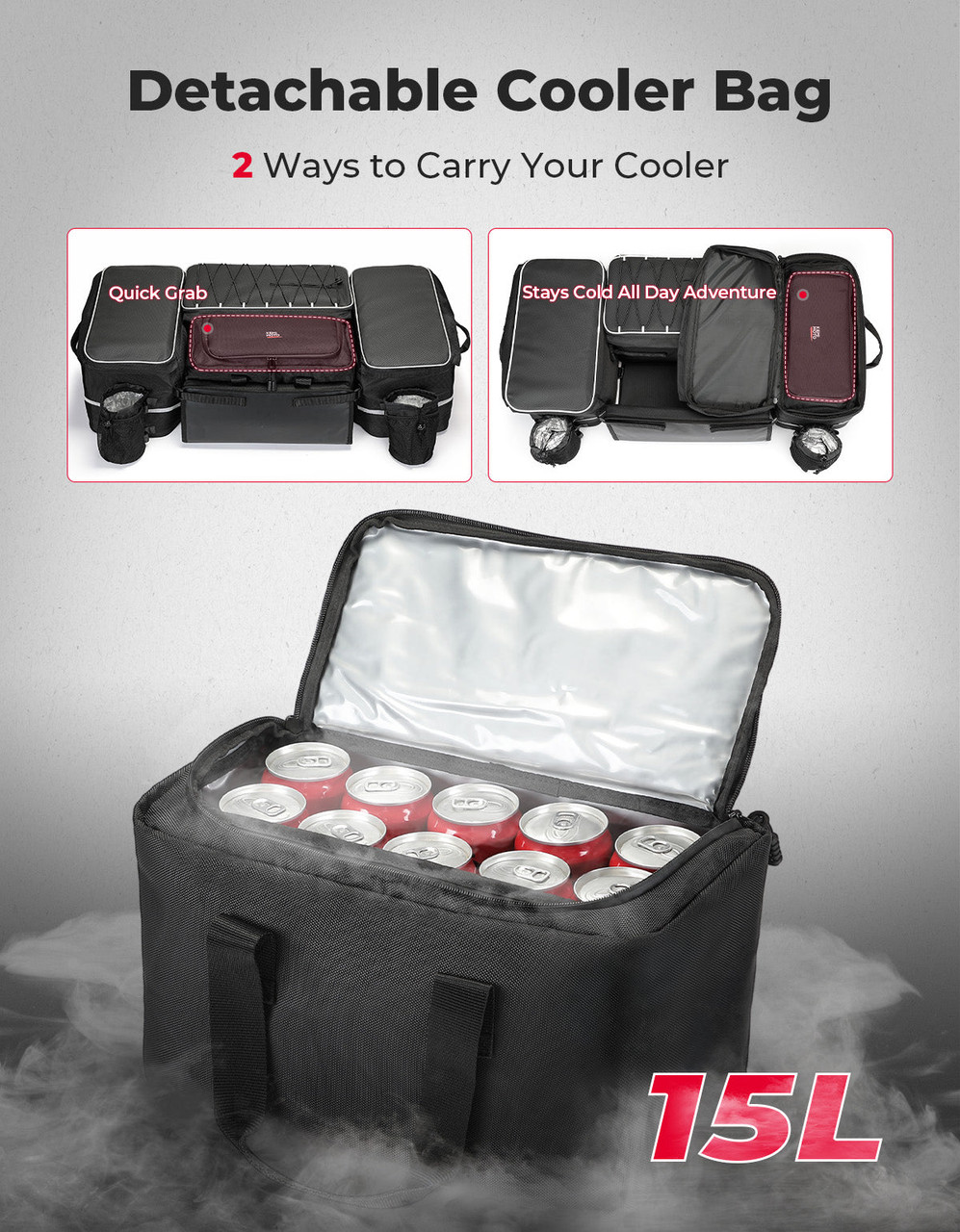 Polaris Sportsman 71L Rear Seat Storage Bag with Cooler