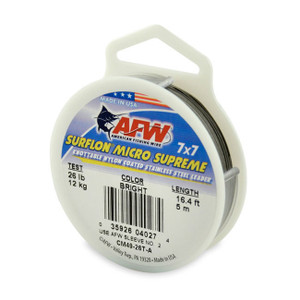 AFW Surflon Micro Supreme, Nylon Coated 7x7 Stainless Steel Leader Wire 5m Camo