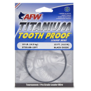 AFW Titanium Tooth Proof Leader / Trace Wire 30lb 15ft Black Oxide