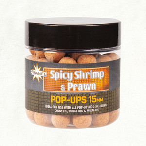Dynamite Baits Spicy Shrimp & Prawn Pop Ups 15mm