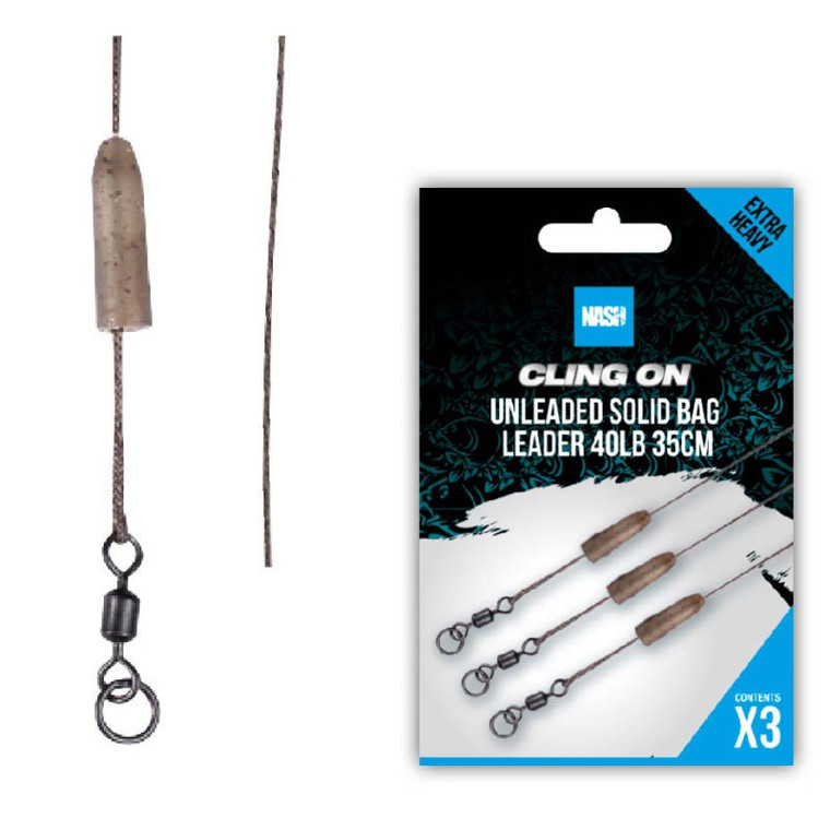 Nash Ready Tied Unleaded Solid Bag Leader 35cm 40lb