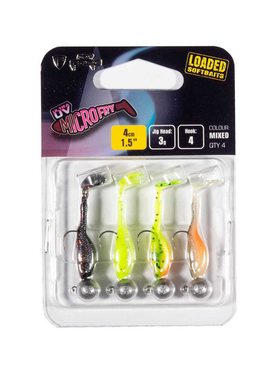 Fox Rage Ultra UV Micro Fry Mixed Colour Loaded Lure Pack 4cm 3g Size 4
