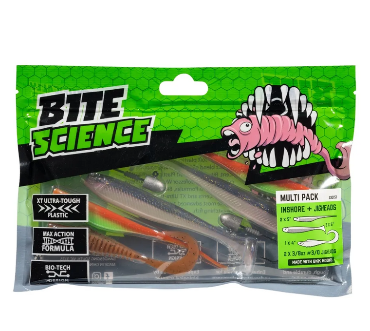 Bite Science Inshore + Jigheads Multi Pack 3/8oz 3/0