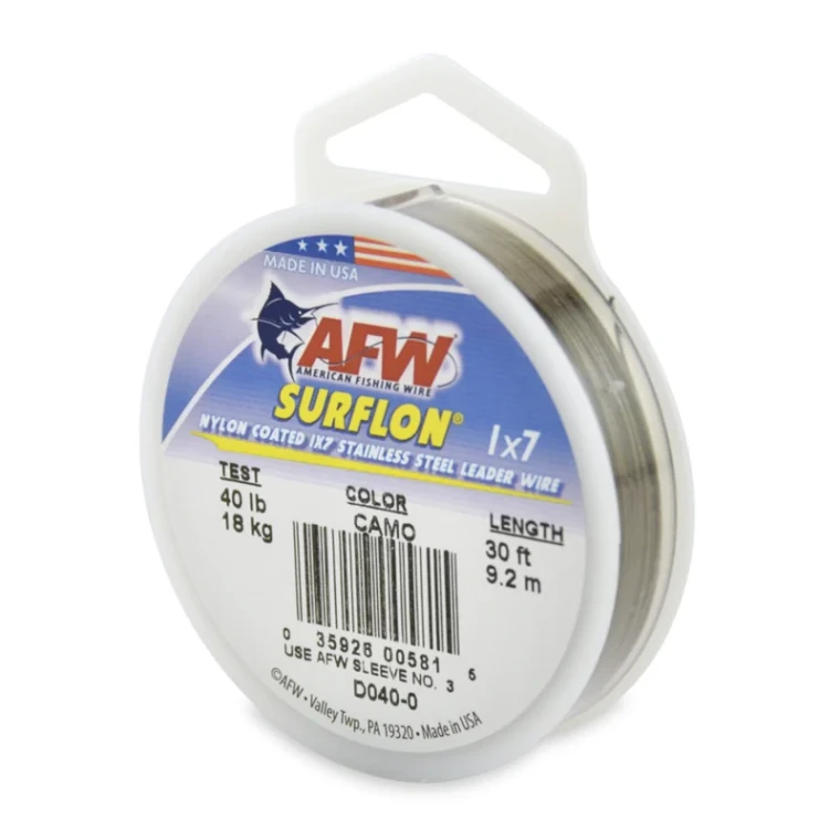 AFW Surflon 1x7 Coated Stainless Wire Camo 40lb 30ft