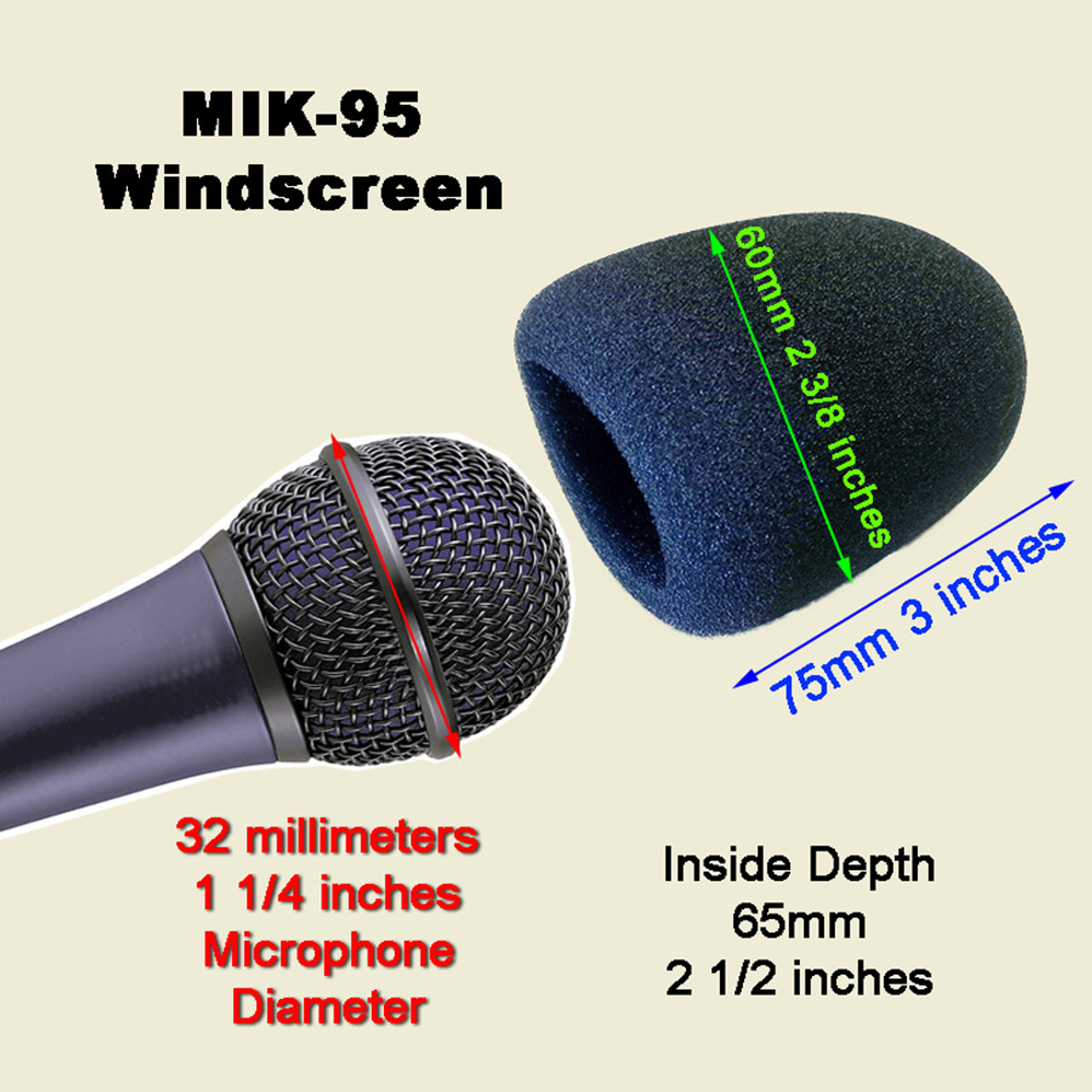 Replacement Windscreen for Entertainment Microphones