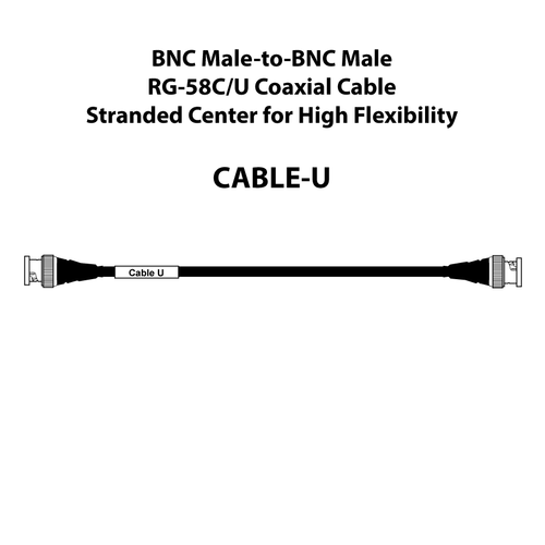 Coaxial Cable-U with Male BNC Connectors on Both Ends