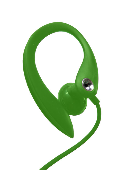 Wired earphone lime green color is highly visible making it work safe and fun to wear during sports activities