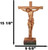 15.25" Tall Jesus Christ Crucified On The Cross Desktop Crucifix in Faux Oak Wood Like Finish Resin Catholic Christian Home Decor