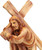 Road to Calvary Passion of Jesus Christ Carrying Weight of The Cross in Faux Cedar Wood Finish Figurine Christian Catholic Inspirational Accent