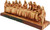 Leonardo Da Vinci The Last Supper of Jesus and Disciples Faux Wooden Cedar Wood Look Decorative Figurine Religious Catholic Christian Apostles Gospel (12" Long Medium)