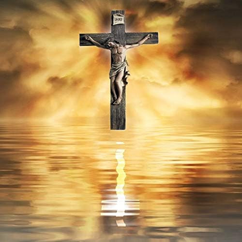 Jesus 'Nailed On The Cross' Christian Hanging Wall Crucifix, INRI 14 Inch