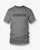 'Essential' printed on a dark heather grey shirt.