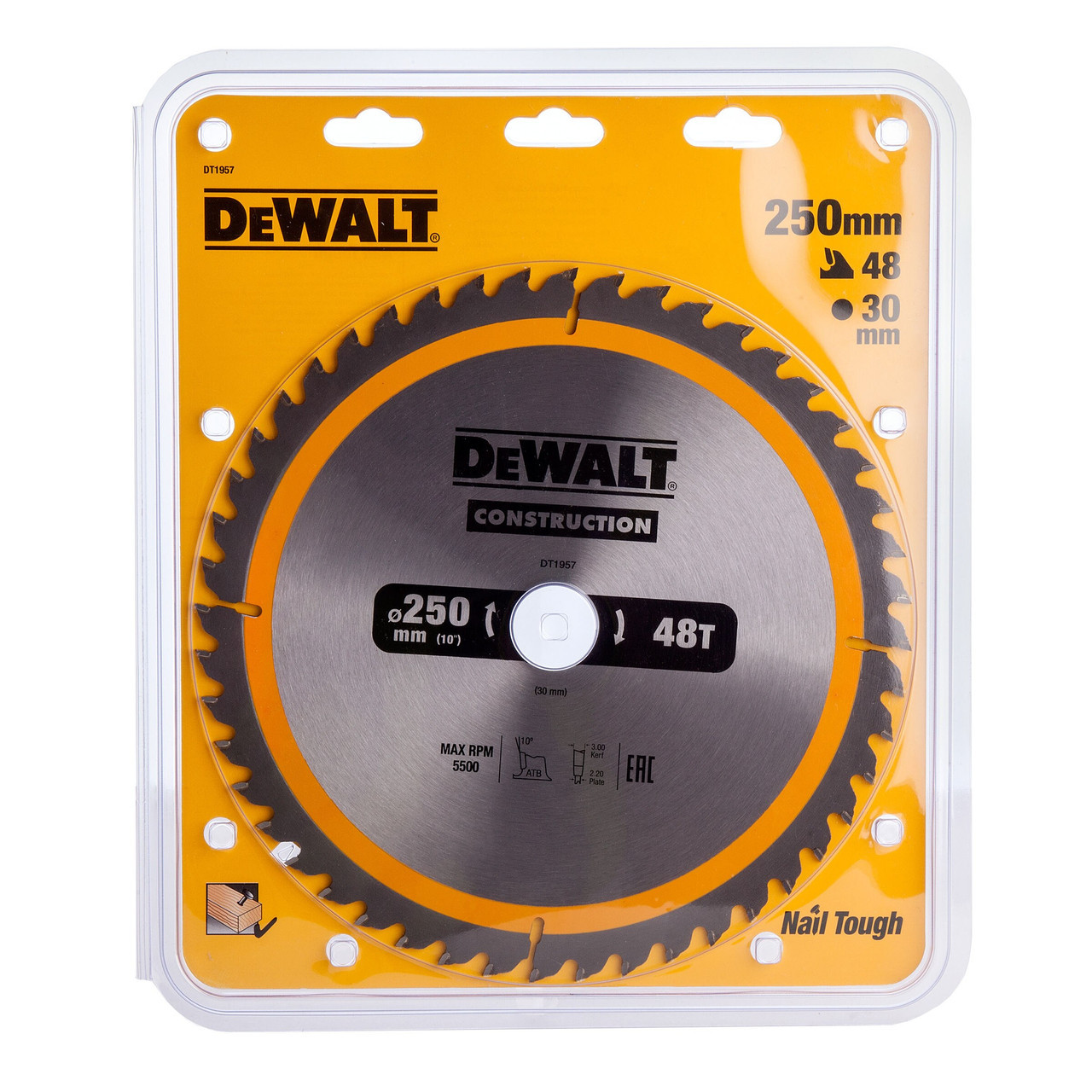DeWalt Accessoires DT1957-QZ Lame De Scie Circulaire 250 X 30 X 48t Atb 10
