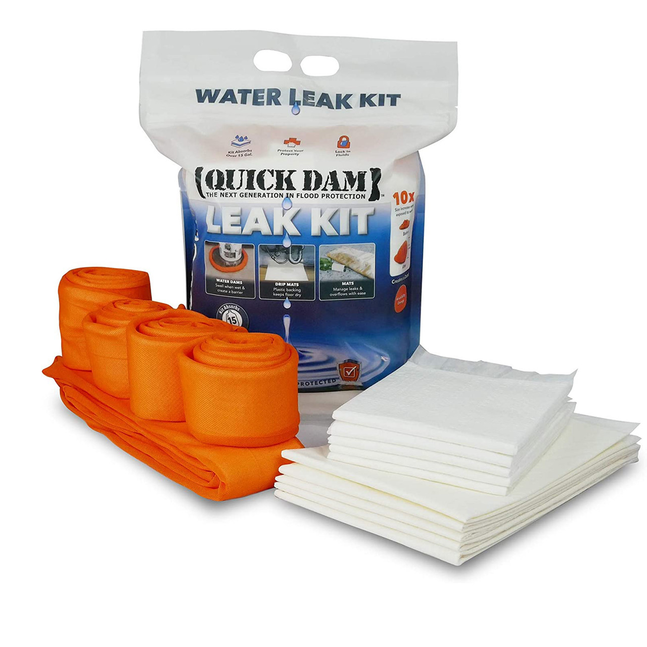 Quick Dam WU-KIT Indoor Flood Kit - 5 Mats, 5 Drip Mats, 4x 1.2m/4ft