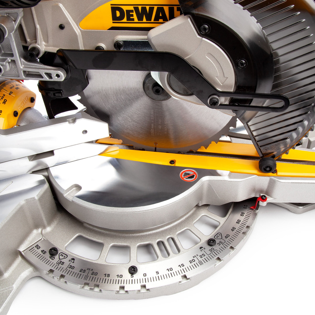 Dewalt DWS727 250mm Double Bevel Sliding Mitre Saw with XPS (110V
