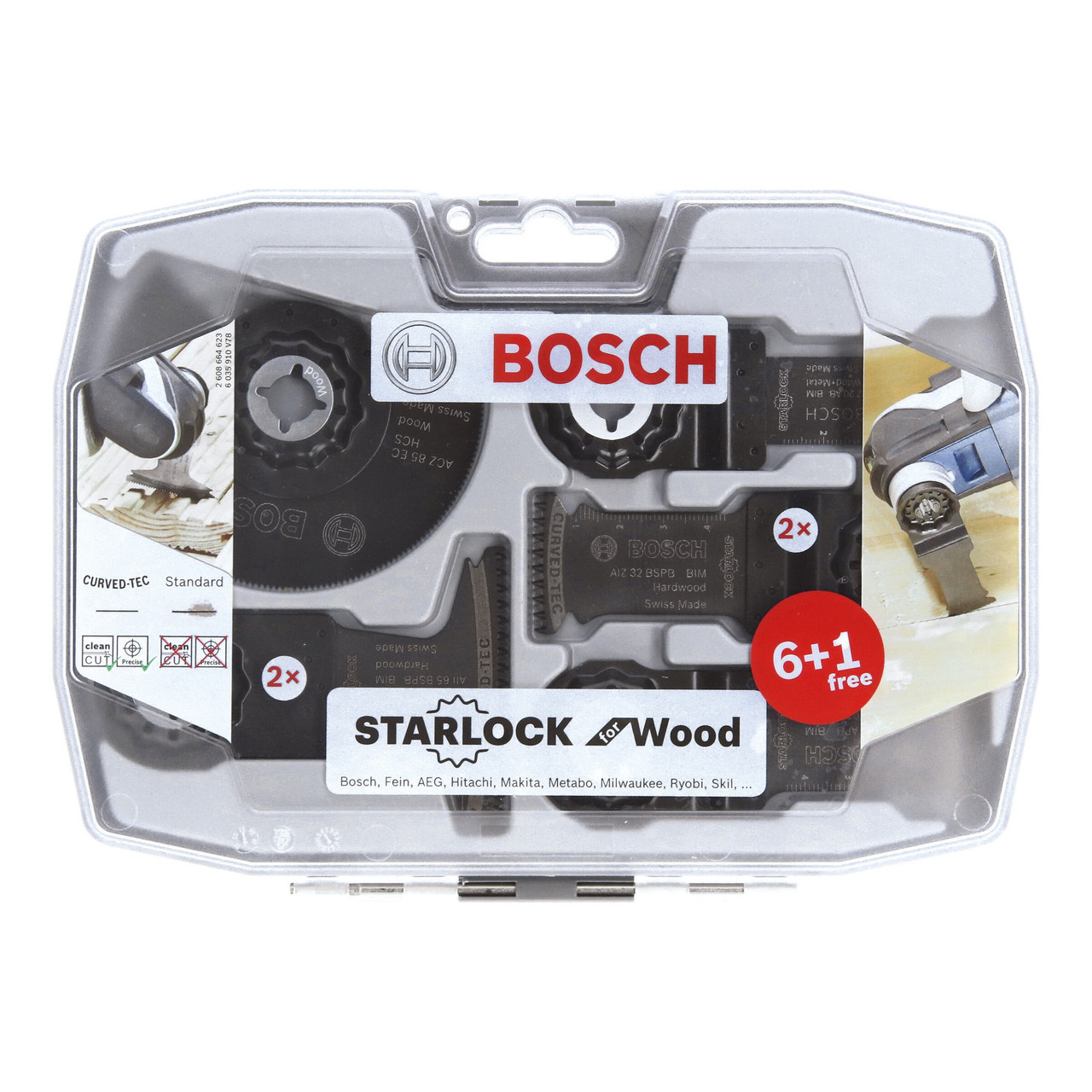 Bosch 2608664623 Starlock Wood Working Multi-Tool Blade Set (7 Piece)