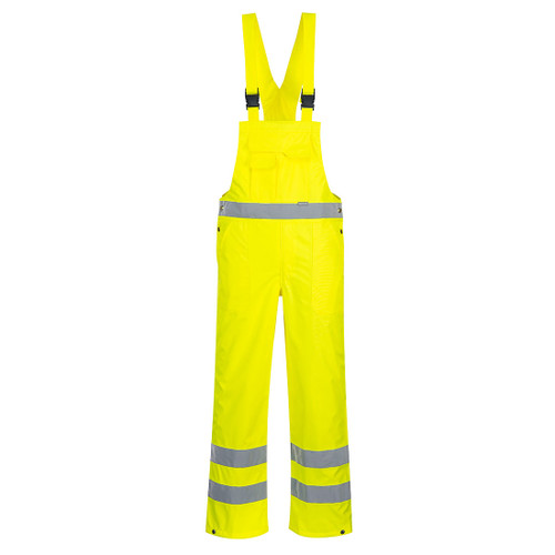 Hi-Vis Breathable Rain Bib and Brace (Yellow)