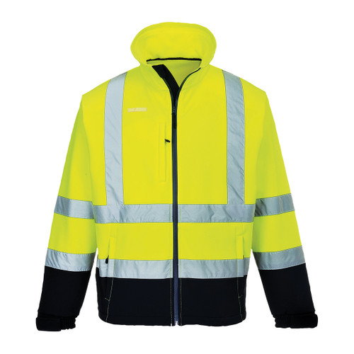 Hi-Vis Contrast Softshell (3L) (Yellow/Navy)