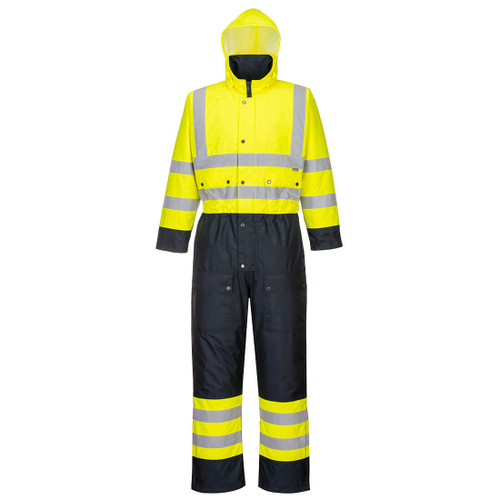 Hi-Vis Contrast Winter Coverall (Yellow/Navy)