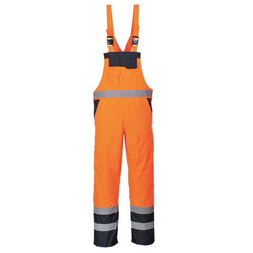 Hi-Vis Contrast Winter Bib and Brace (Orange)