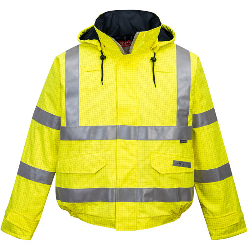 Bizflame Rain Hi-Vis Antistatic FR Bomber Jacket (Yellow)