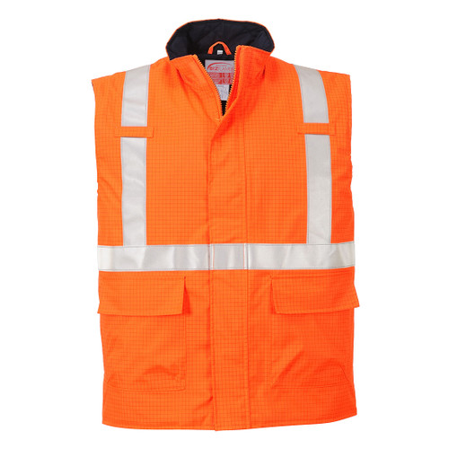 Bizflame Rain Hi-Vis Antistatic FR Bodywarmer (Orange)