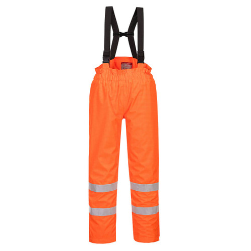 Bizflame Rain Lined Hi-Vis Antistatic FR Trouser (Orange)