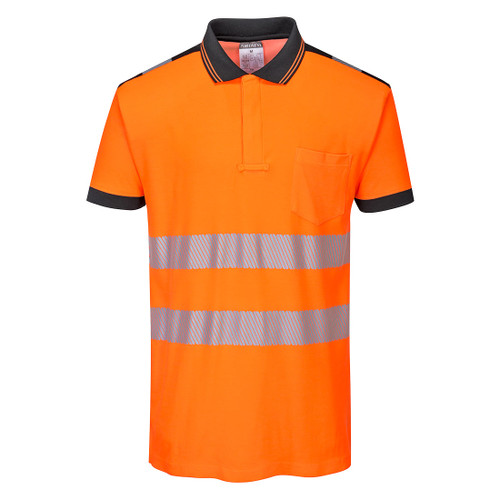 PW3 Hi-Vis Cotton Comfort Polo Shirt S/S  (Orange/Black)