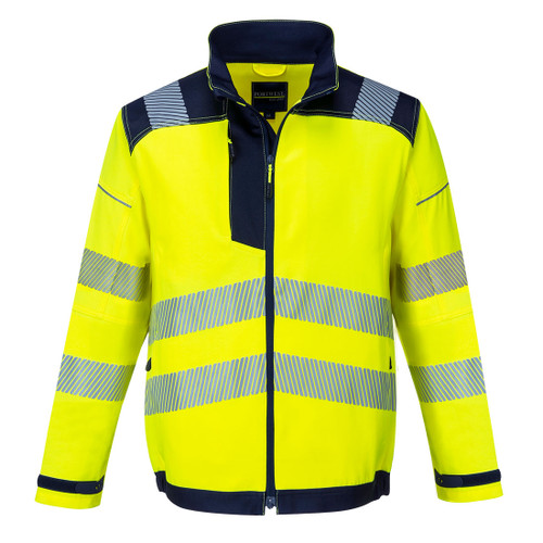 PW3 Hi-Vis Work Jacket (Yellow/Navy)