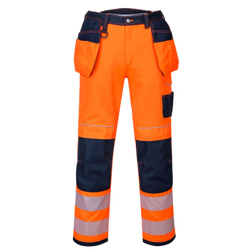 PW3 Hi-Vis Holster Pocket Work Trouser (Orange/Navy)