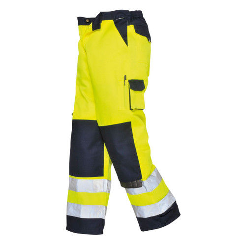 Lyon Hi-Vis Contrast Work Trouser (Yellow/Navy Tall)