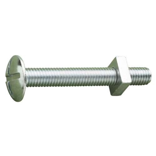 M6 x 25 Roofing Bolts & Nuts Zinc Plated (Box 200)