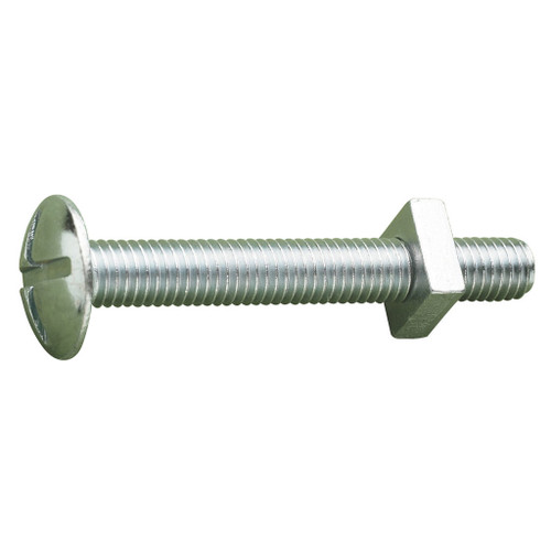 M6 x 80 Roofing Bolts & Nuts Zinc Plated (Box 100)