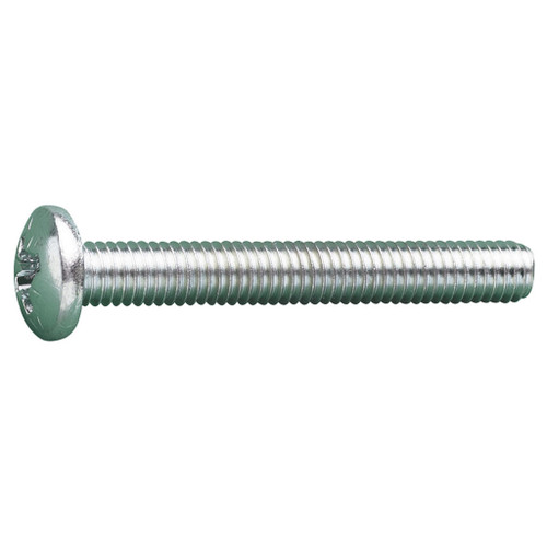 M2.5 x 8 Ms Pozi Pan Machine Screw Zinc Plated DIN 7985 (Box 2000)