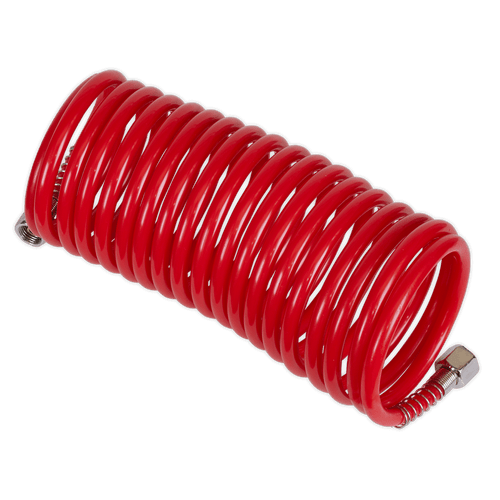 PE Coiled Air Hose 5m x ¯5mm with 1/4"BSP Unions (SA335)