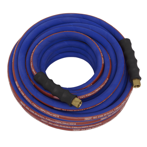 Air Hose 15m x ¯8mm with 1/4"BSP Unions Extra-Heavy-Duty (AH15R)