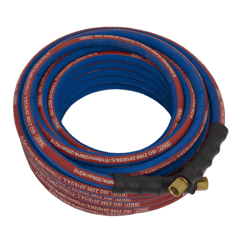 Air Hose 15m x ¯10mm with 1/4"BSP Unions Extra-Heavy-Duty (AH15R/38)