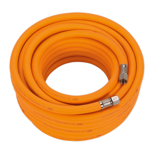 Air Hose 15m x ¯8mm Hybrid High-Visibility with 1/4"BSP Unions (AHHC15)