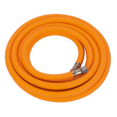 Air Hose 5m x ¯8mm Hybrid High-Visibility with 1/4"BSP Unions (AHHC5)