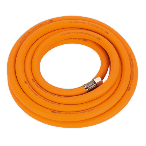 Air Hose 5m x ¯10mm Hybrid High-Visibility with 1/4"BSP Unions (AHHC538)