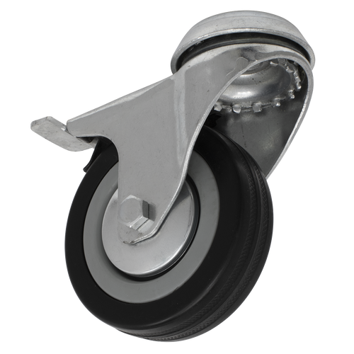 Castor Wheel Bolt Hole Swivel with Brake ¯75mm (SCW175SBL)