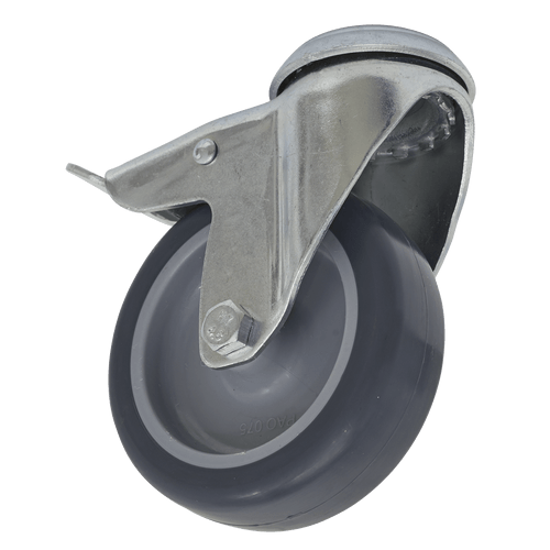 Castor Wheel Bolt Hole Swivel with Total Lock ¯75mm (SCW275SBL)