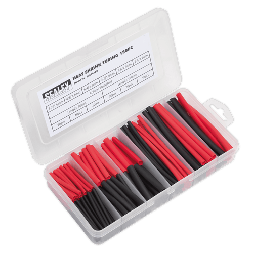 Heat Shrink Tubing Assortment 180pc 50 & 100mm Black & Red (HST501BR)